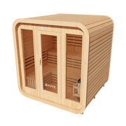 KOVE Cube Sauna 3–4 Person Outdoor Sauna – Premium Spruce Wood, 6kW Harvia Heater, Modern Cube Design