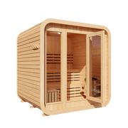 KOVE Cube Sauna 3–4 Person Outdoor Sauna – Premium Spruce Wood, 6kW Harvia Heater, Modern Cube Design