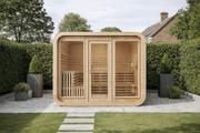 KOVE Cube Sauna 5–6 Person Outdoor Sauna – Premium Spruce Wood, 8kW Harvia Heater, Modern Cube Design