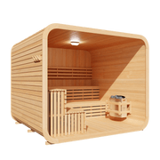 KOVE Cube Sauna 5–6 Person Outdoor Sauna – Premium Spruce Wood, 8kW Harvia Heater, Modern Cube Design