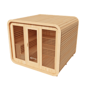KOVE Cube Sauna 5–6 Person Outdoor Sauna – Premium Spruce Wood, 8kW Harvia Heater, Modern Cube Design
