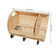 KOVE Outdoor Barrel Sauna – 4–6 Person Garden Sauna with 6kW Harvia Electric Heater