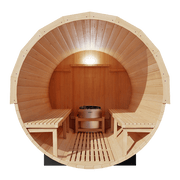KOVE Outdoor Barrel Sauna – 4–6 Person Garden Sauna with 6kW Harvia Electric Heater