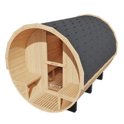KOVE Outdoor Barrel Sauna – 4–6 Person Garden Sauna with 6kW Harvia Electric Heater